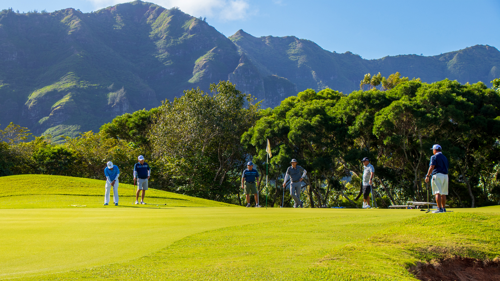 playing a round at Puakea Golf Course on Kauai